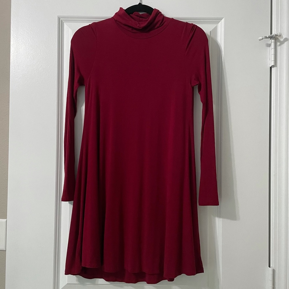 Long sleeve Turtle Neck Mini Dress